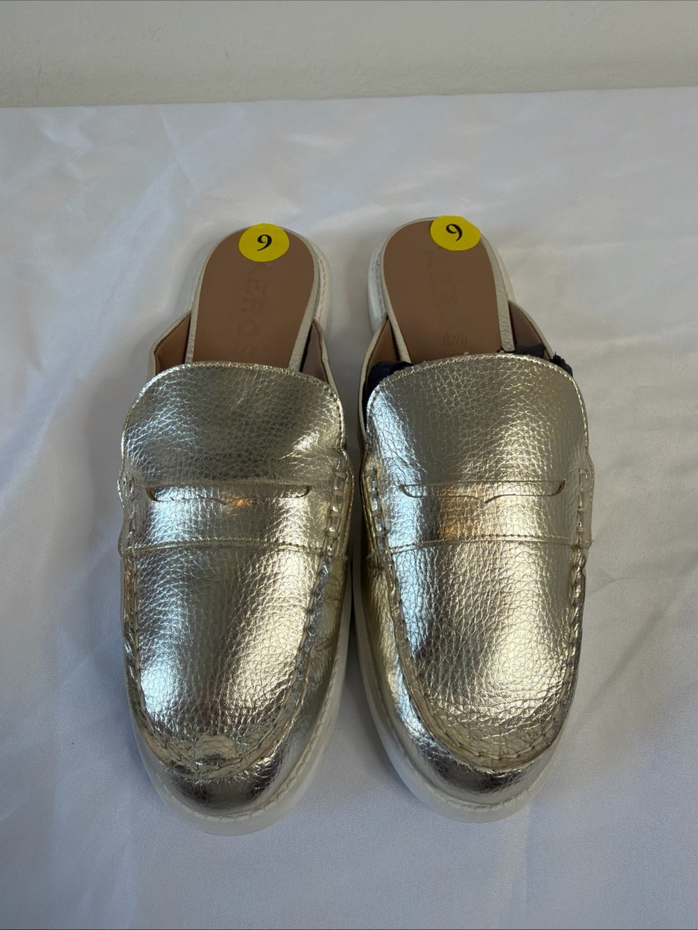 AEROSOLES Metallic Silver Slip-On Mules